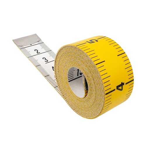 Medida da fita com comprimento total de 150 cm, medição da fita 2 em 1 com escala cm e polegada, medição de roupa, gordura corporal, fita de medição de rolos de plástico de fibra de vidro, diy