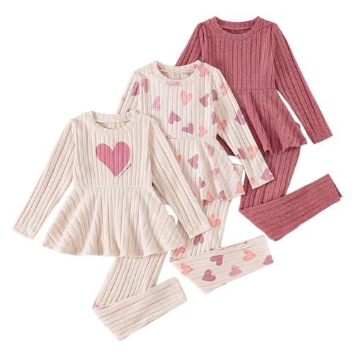 Traje de tres piezas para niña ideal para el colegio y tardes de juegos en color rojo