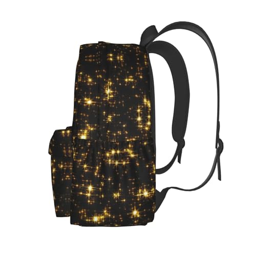 Sac à dos d'école noir doré filles garçons voyage décontracté - 3