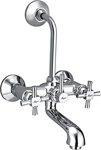 MAYUR ÖCICH Brass 2 in 1 Wall Mixer/Wall Mounted Over Head Shower with Bathroom Tap with 190 mm Long Bend Pipe (Chrome Finish), MAESTROCATNO 6709