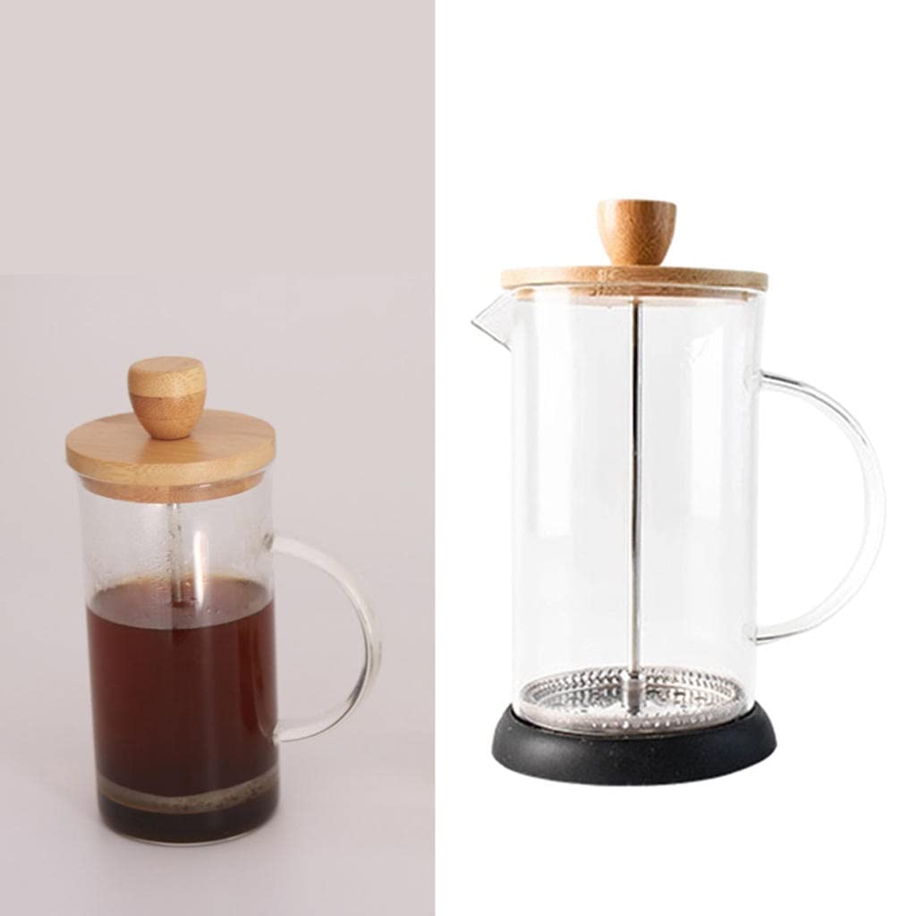 Cafetera de prensa francesa de vidrio con émbolo, jarra de filtración, hervidor de agua para el hogar (color: transparente Tamaño: 600 ml) (transparente 350 ml)