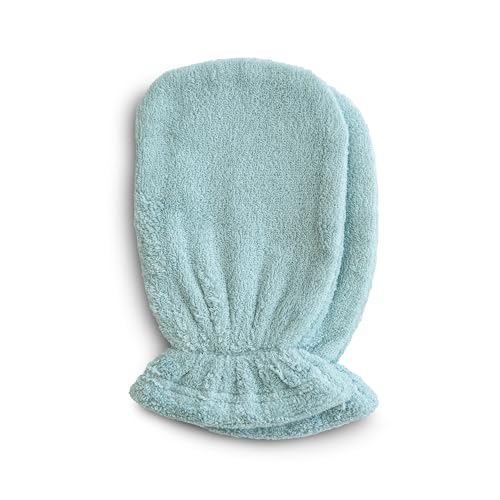 Image of mushie Baby Bath Mitt | Organic Cotton | Pack of 2 (Sea Mist)