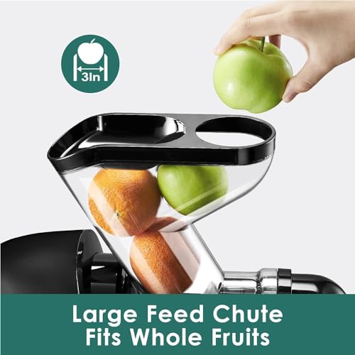 Image of Fretta Juicer Machines, Cold Press Juicer, BPA Free Masticating Juicer Machines Vegetable and Fruit, 3-Inch Wide Feeding Chute, Easy to Clean,Quiet and Strong DC Power, 200W
