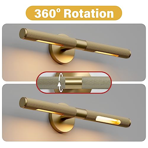 Ringrain Gold Bathroom Vanity Lights Fixtures Over Mirror 18.9 Inch All Brass Modern Sconces Wall Lighting,Wall Mounted Picture Light Perfect For Bedroom,Bathroom,Hallway #TOP5