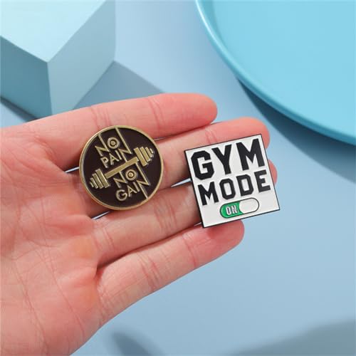 Motivational Enamel Lapel Pin Gym Mode Quotes Words Pin Inspirational Pin Sports No Pain No Gain Positive Saying Brooch for Clothing Bags Denim Lanyards Accessories Unisex Jewelry Gift4
