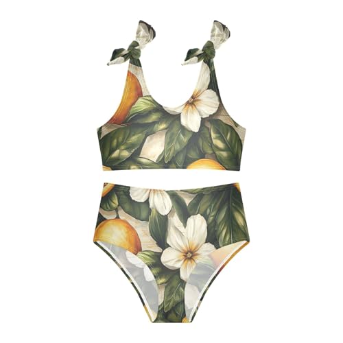 KLL Wood Lemons Girl Two Piece Bikini Set Scoop Neck Swimsuits Swimming Suits Adjustable Shoulder Strap3