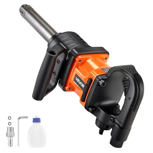 VEVOR 1 Inch Air Impact Wrench, Up to 1800 ft-lbs Nut-Busting Torque, 18.7 lbs Lightweight Pneumatic Impact Gun with 6' Extended Anvil for Heavy Duty Repairs and Maintenance