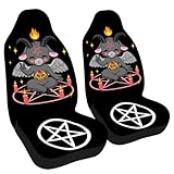 2 PCS Satanic Seat Covers Automotive Front Seat Cover Accessories Breathable Front Car Seat Cover for SUV Truck Van Sedan