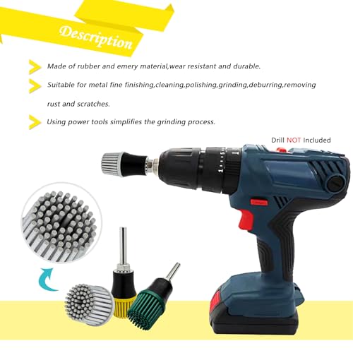 Image of HIEMIE Tools 1Inch Bristle Disc Grit 120# (White) with 1 Inch Shank Attachment Abrasive Coating Removal Disc for Metal