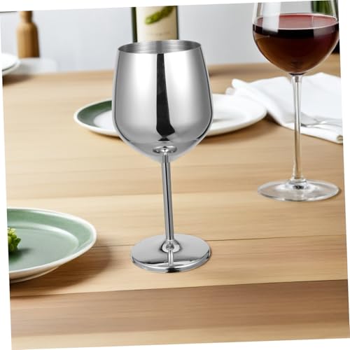 Verres à Vin Inoxydable Incassables Gobelets Métalliques Dorés Pied - 8