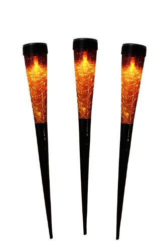 Achla Designs Solar Sparkle Cone Path Lights (3 Pack) Red