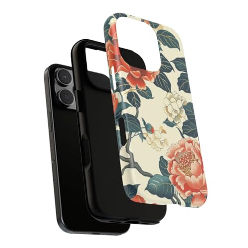 Coque iPhone 16 Pro pivoines florales vintage mate
