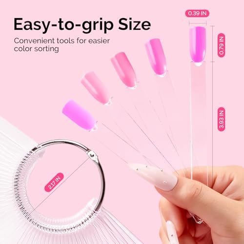 Image of MelodySusie 200 Pcs Nail Swatch Sticks with Ring, Clear Swatches for Gel Polish, Transparent Acrylic Practice Tips, Suitable for Displaying Colors, Training Nail Art for Beginners and Professionals