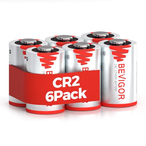 Bevigor CR2 Lithium-Batterie, 900mAh 3V High Power CR2 Nicht wiederaufladbar Lithium-Batterie für Kameras, Golf-Entfernungsmesser, Taschenlampen und...