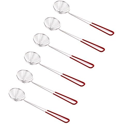 HPiano 6Pcs Abseihlöffel, schaumlöffel fein,Küchensieb Die Praktischen Siedelöffel,Küchenhelfer mit Funktionsteil aus Kunststoff Cover