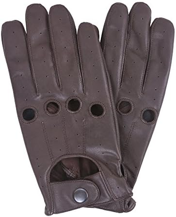 Unisex Men Ladies Retro Leather Winter Driving Gloves Chauffeur Dressing Gloves