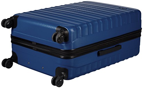 Amazon Basics - Valigia Trolley rigido con rotelle girevoli, 78 cm, Blu scuro