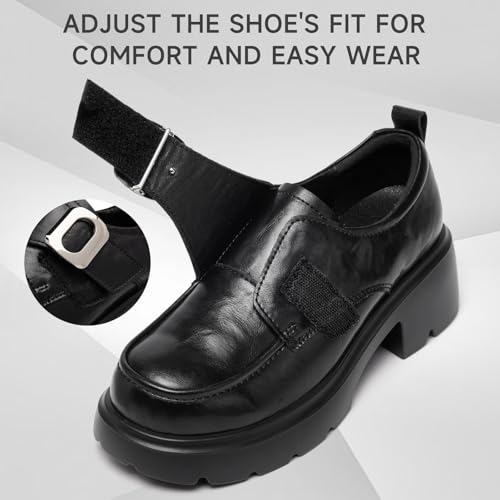 Image of Loafers for Women Platform Chunky Loafers Hook and Loop Casual Dressy Shoes