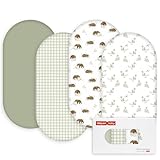 Gllquen Baby Bassinet Sheets 4 Pack, Breathable Cozy Fitted Mattress Sheet, Elastic Travel Crib Fashionable Pattern, Standard Cradle Safe Sheets for Baby Boys Girls 32"x16"(Forest Tale)