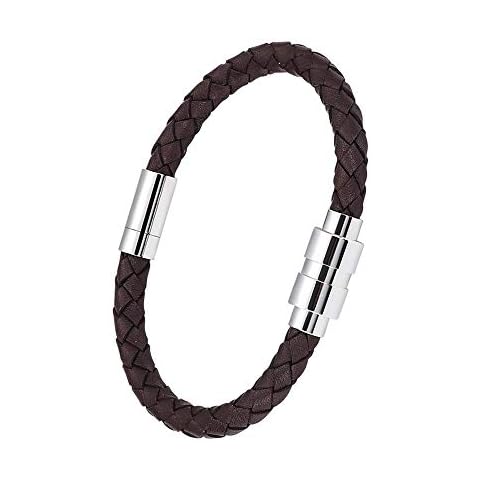 Cremation Jewelry Urn Bracelet for Ashes for Women Men Cylinder Genuine Leather Bangle Bracelet Ashes Memorial Keepsake Jewelry, 20cm, Leather Metal Cover