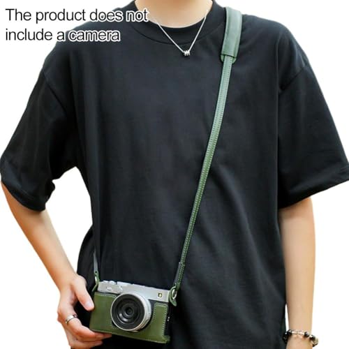 For Fujifilm X-E5専用 ケース 牛革+アルミ合金 カメラ用保護カバー ハーフカバー 耐震・耐衝撃・衝撃吸収・傷つき防止 電池交換でき 取付簡単 カ
