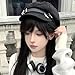 Xinsheinelry Vintage Black Berets Lovely Crosses Pattern Berets Hat Fancy Dress Unisex for Fashion Individuals Casual Outings