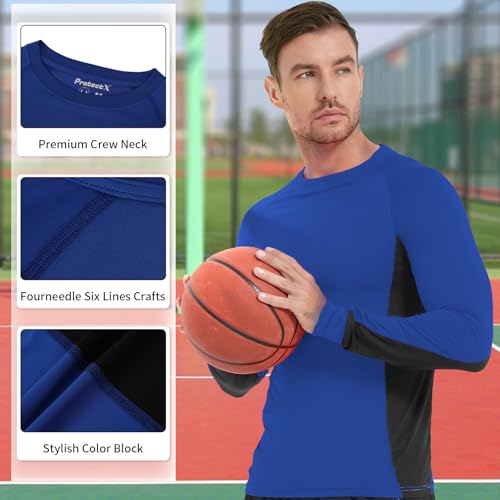 ProtectX 2 Pack Men's Long Sleeve Sun Protection Shirts Quick Dry UPF 50+ Lightweight Athletic Shirt for Workout Hiking Fishing Blue X-Large4