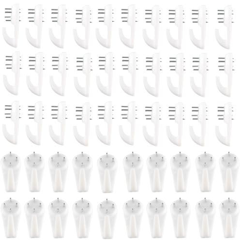 Image of Septe 50 PCS 1.6in Concrete Wall Hooks for Hanging Pictures Without Drilling, Suitable for Concrete /Cinder Block /Brick /Stucco /Hard Walls,Brick Hangers,No Damage Picture Hangers,No Drill Without Nails