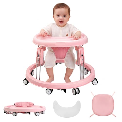 Image of Baby Walker with Wheels, One-Touch Folding, Height Adjustment Baby Walkers