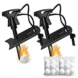 HOPKASE 2PCS Magnesium Fire Starter with Striker, High Temp Magnesium Rod, Ferro Rod Fire Starter Survival Tool with 20Pack Waterproof Tinder and Steel Fire Striker for Camping, Hiking and Emergency