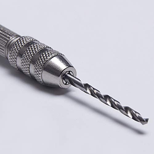 Topwon Hand Drill Bits Set, Resin Drill Pin Vise Drill, 10 Pieces Mini Twist Drill Bits and 2 Pieces Tweezers for Jewelry Metal Wood Model Making, DIY Drilling - Thumbnail 3