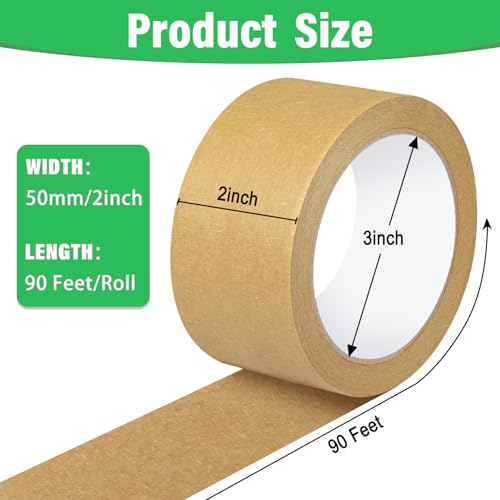 Image of Brown Painters Tape - Brown Masking Tape 2 Inch Wide - Multi-Surface, Smart Adhesion, Indoor & Outdoor - Paint Tape for DIY, Labeling, Art, Car, General Purpose - 90FT Total