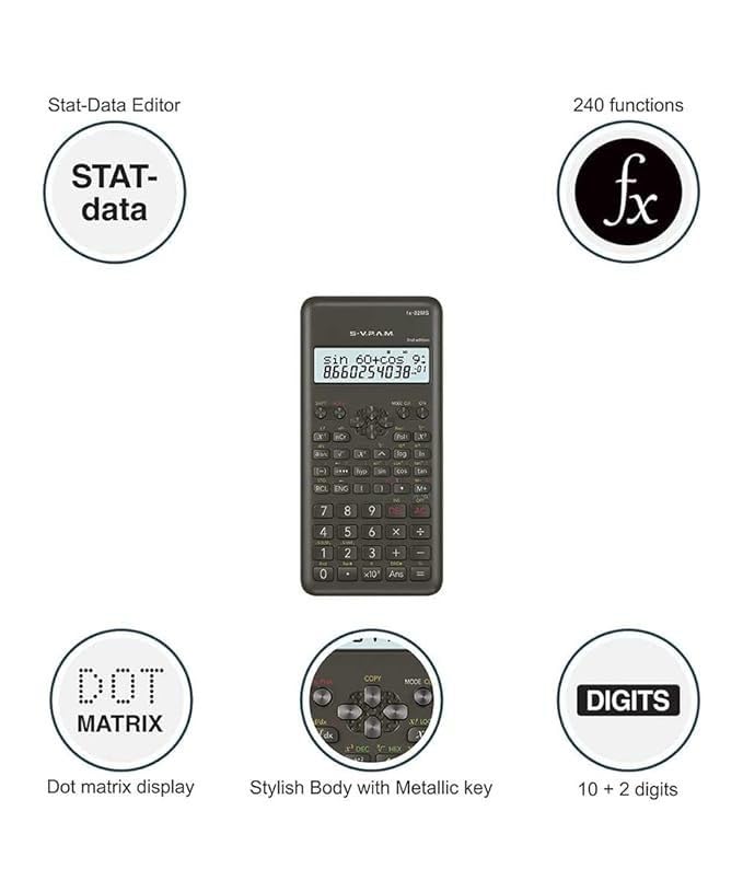 Image of FX-82MS 2nd Gen Scientific Calculator | Non-Programmable | 240 Functions | Dual-Line Display | Ideal for Students & Professionals