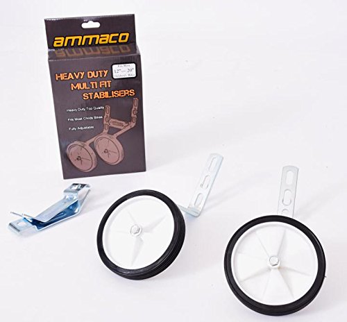 AMMACO HEAVY DUTY ADJUSTABLE BIKE BICYCLE STABILISERS TO FIT 12-20โ WHEEL SIZE