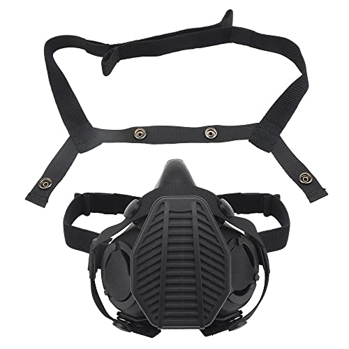 OAREA Taktische Atemschutzmaske halbe Gesichtsgasmaske Austauschbarer Filter for militärische Jagd Airsoft Paintball CS Spielausrüstung (Color : MA-119-BK)