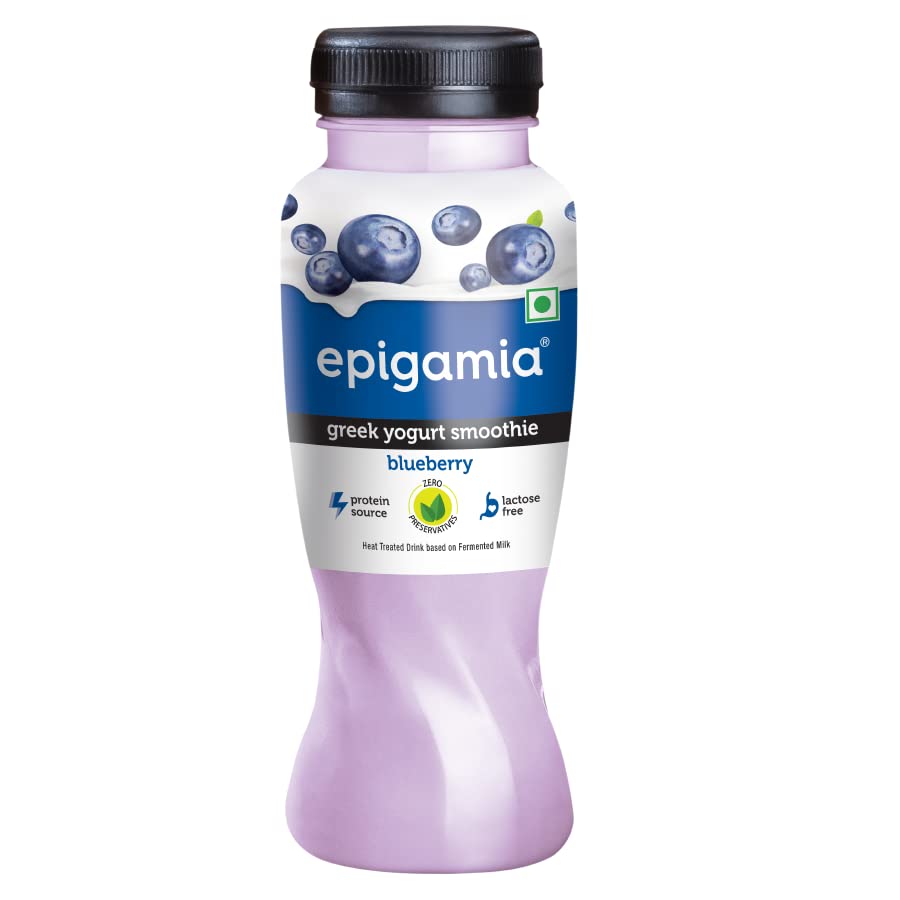 Blueberry Smoothie, 180 ml | Real Fruits, Zero Preservatives| Protein Source| Lactose Free| Greek Yogurt Smoothie
