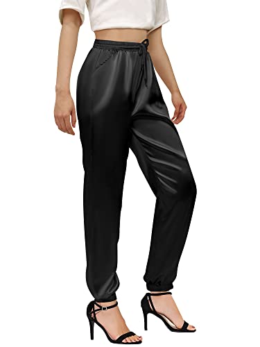Betusline Women's Satin Silky Pants2