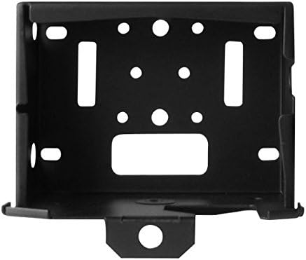 Faţă view of the SPYPOINT S-SB-T Steel Security Box, highlighting the padlock hole and side cable-lock openings.