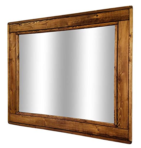 Herringbone Reclaimed Wood Framed Mirror, Available In 5 Sizes And 20 Stain Colors: Shown In Provincial - Rustic Modern Home - Home Decor - Mirror - Housewares - Woodwork - Frame - Stained Mirror #TOP7