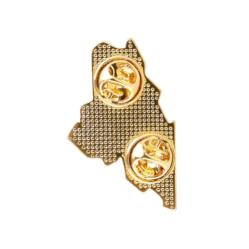 Image of State Shaped Map Lapel Metal Pin Enamel Brooch Keepsake Beautifully Designed for Backpack Hat
