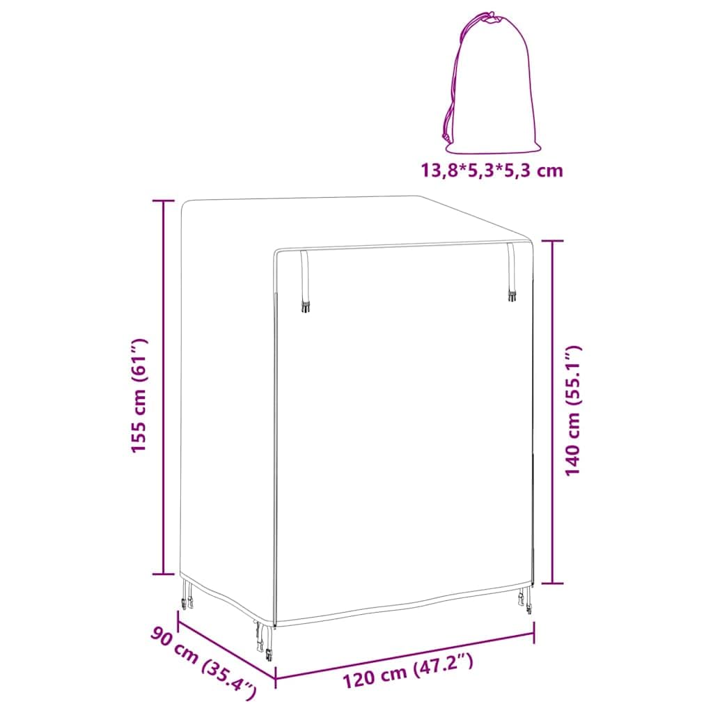 vidaXL Housse pour balancelle d'extérieur 120 x 90 x 155 cm, Housse de Jardin et terrasse, résiste aux UV, imperméable, protège Votre balançoire, écolo et Durable