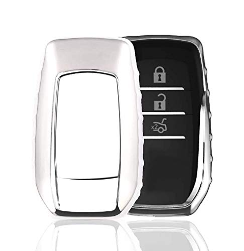 Photo 1 of QIAOBA TPU Fall Car Key Soft Plating Protective Shell Case Cover Slivery