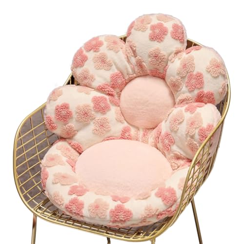 Flower Chair Cushion with Backrest Comfortable Office Chair Pad Student Dormitory Seat Cushion for Sedentary Group Home Decor