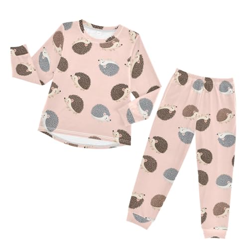 Pajama Set Long Sleeve,Soft Sleepwear Crewneck Loungewear 2 Piece PJ Underwear Set 3-8T