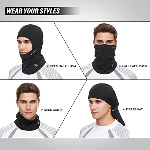 Longlong Balaclava Face Mask- Moisture Wicking Ski Mask Windproof Warm Full Face Cover For Men Women Skiing, Motorcycling Black #TOP3
