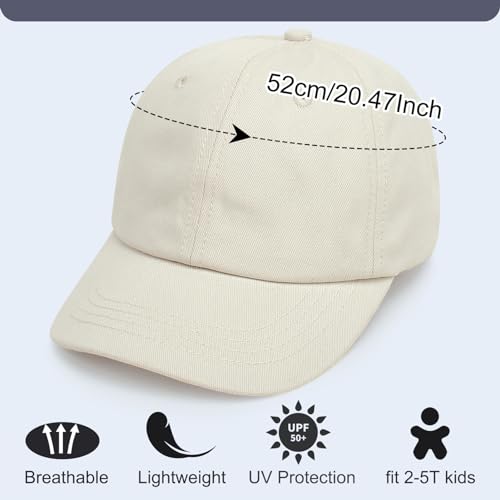 2Pcs Toddler Baseball Cap Boys Girls Adjustable Sun Hats Print Dinosaur Pattern and Solid Hat Kids 2-5 Years2