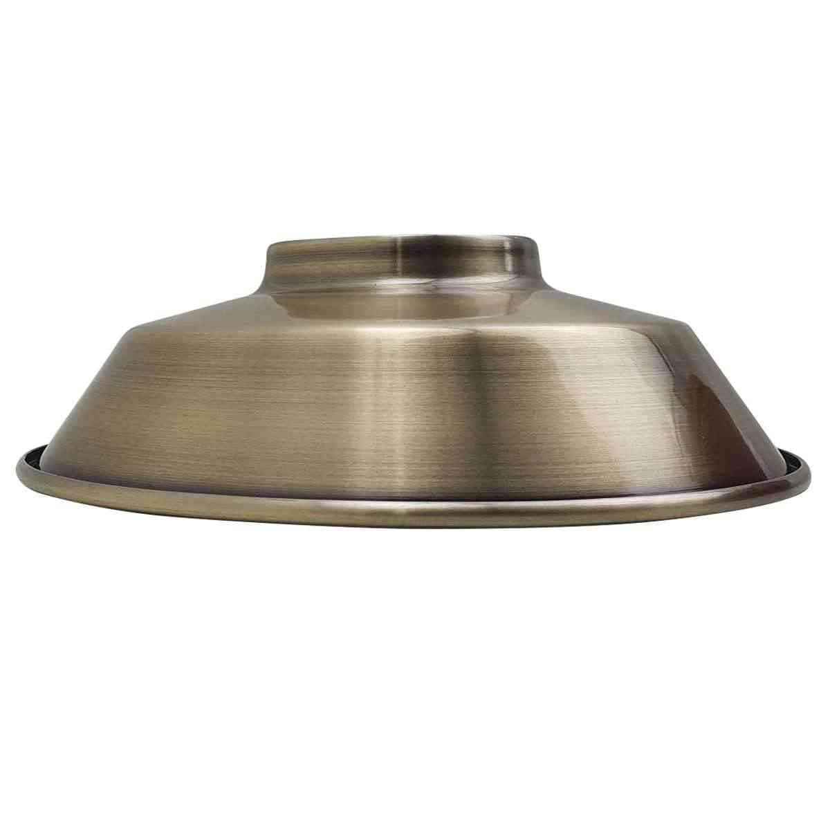 Lampshades for Ceiling Lights - Industrial Metal Light Shade for Pendant Light Fitting, Non Electric 22cm Easy Fit Bulb Guard for Kitchen Bedroom Living Room Lounge Hall (Green Brass)