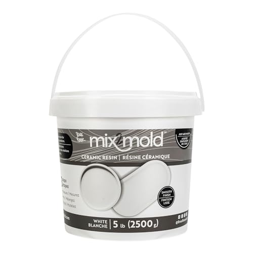 Brea Reese: Mix2Mold Ceramic Resin - White Powder 5.5lb Bucket - Non-Toxic Smooth Matte Finish No Heat Or Kiln Just Add Water Cures in 60 Min