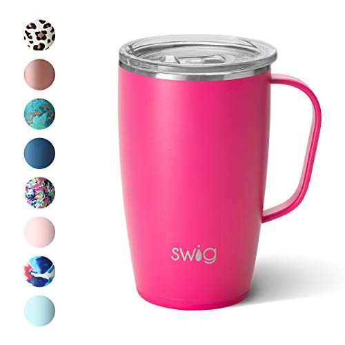 Swig Life Stainless Steel Dishwasher Safe 18oz Travel Mug with Spill Resistant Slider