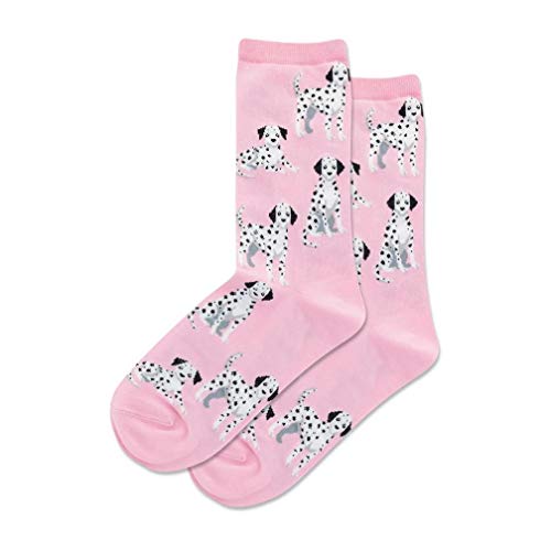 Hotsox Women's Dalmatian Crew Socks 1 Pair, Pink, Women's 9-11